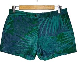 Gap Sun Kissed 3.5” Tropical Print Blue & Green Cotton Shorts Style 941844